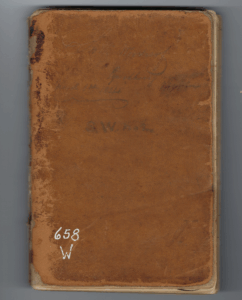 Front cover Seth Woodroof Account Book MS 1047